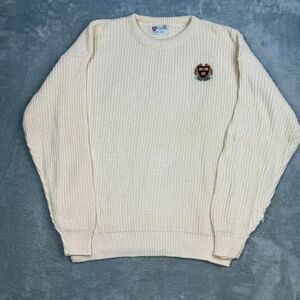 Harvard Men's Cream and White Jumper